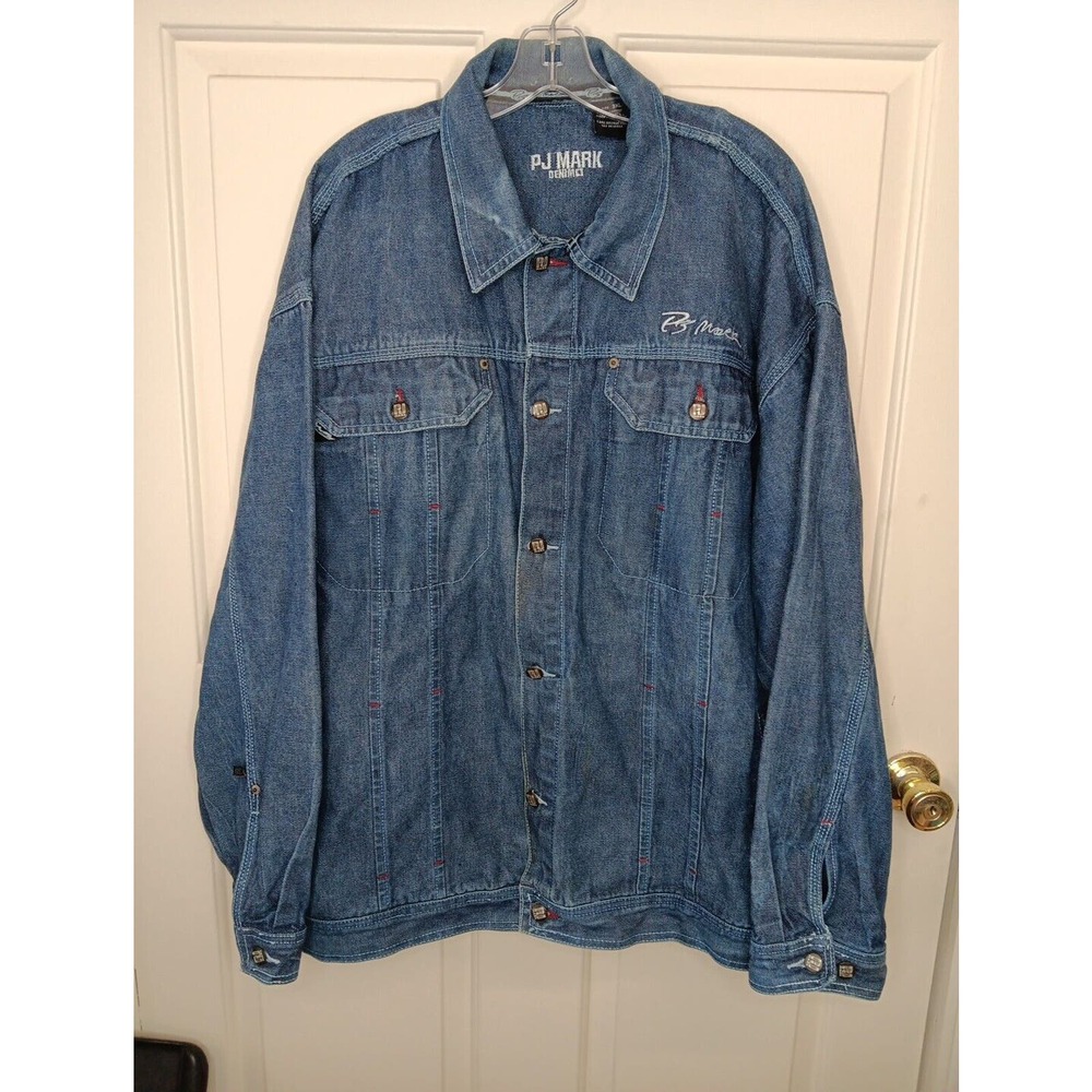 PJ Mark Jeans Men's Denim Jacket Size 3XL Dark Blue Heavyweight